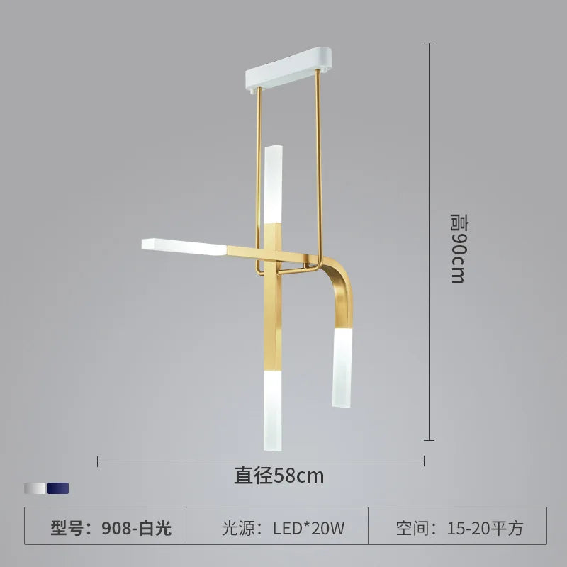 lustre led créatif en forme de u pour éclairage moderne