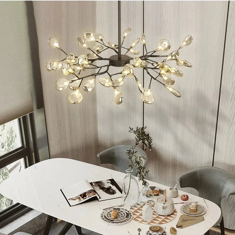 2024 Modern Pendant lights Gold Black tree branch Chandeliers room decor Bedroom Dining Living Room Luster Lamp Home Decoration