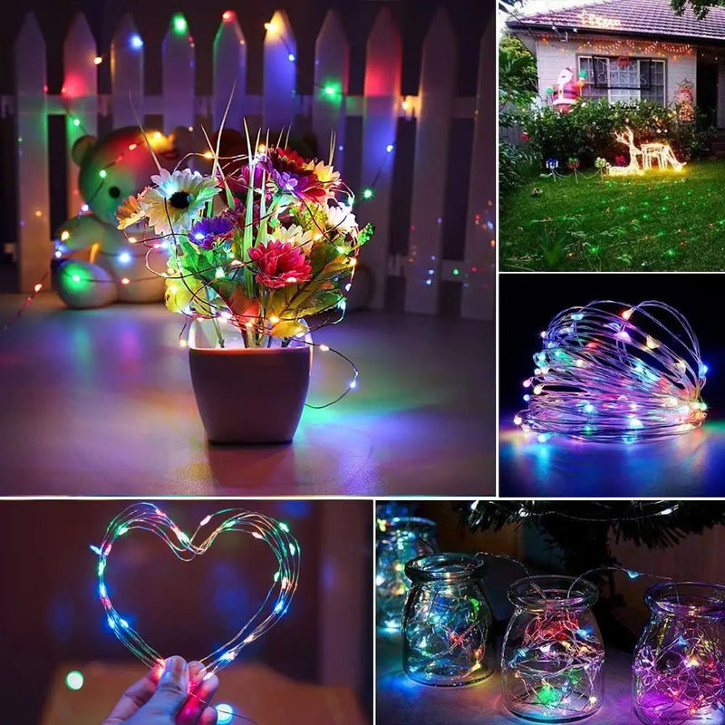 guirlande lumineuse led cuivre étanche pour fêtes et décorations