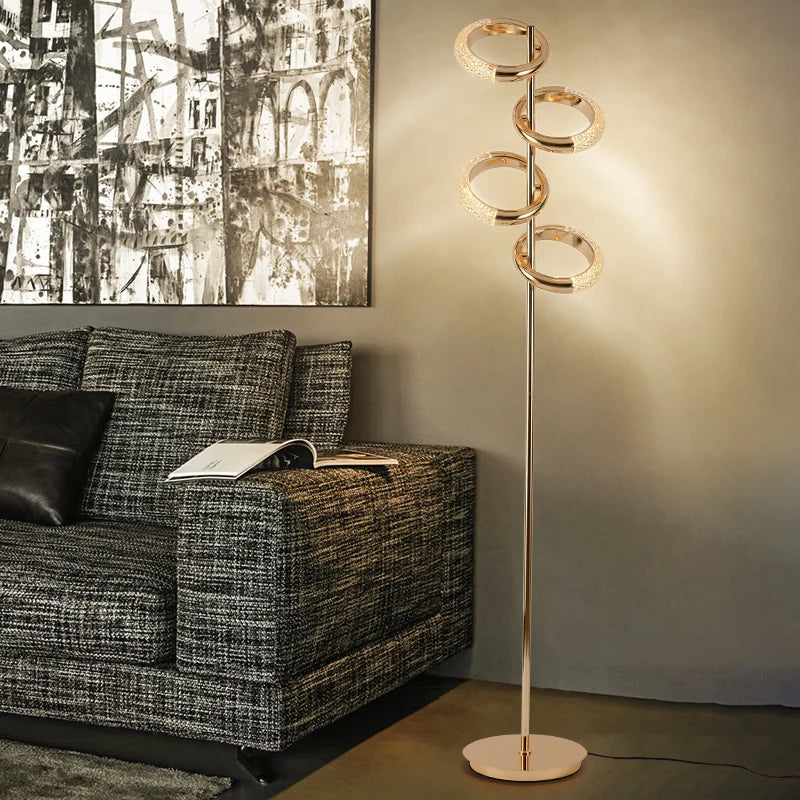 lampadaire en anneau design nordique minimaliste créatif luxe