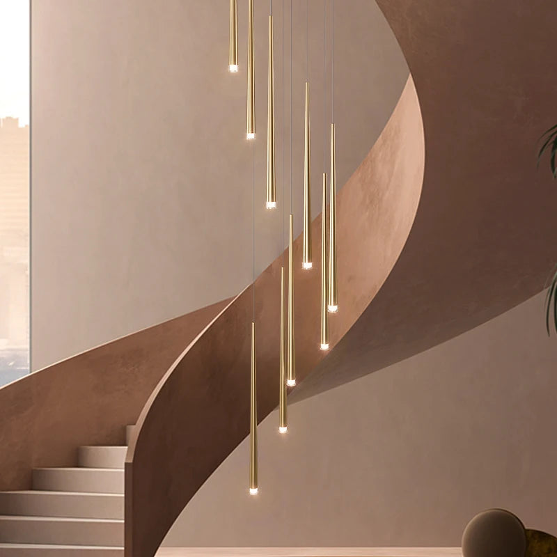suspension rotative moderne pour escalier duplex hôtel villa
