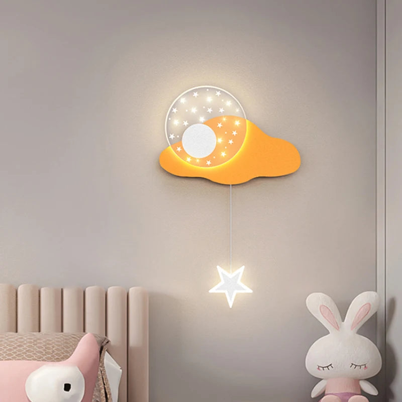 applique murale nuage et lune pour chambre d'enfant