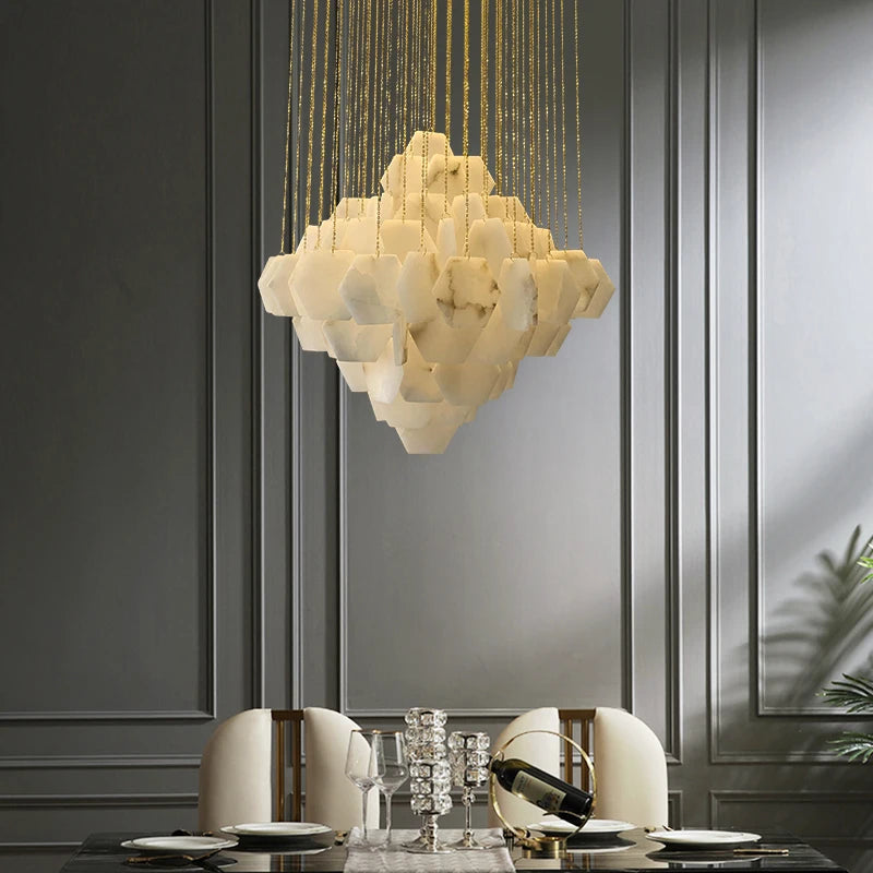 lustre moderne en pierre naturelle pour décoration intérieure 2024