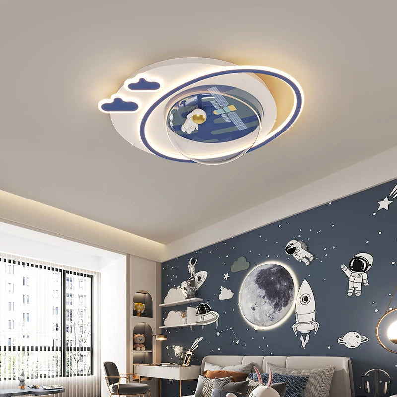 plafonnier à led astronaute espace pour enfants