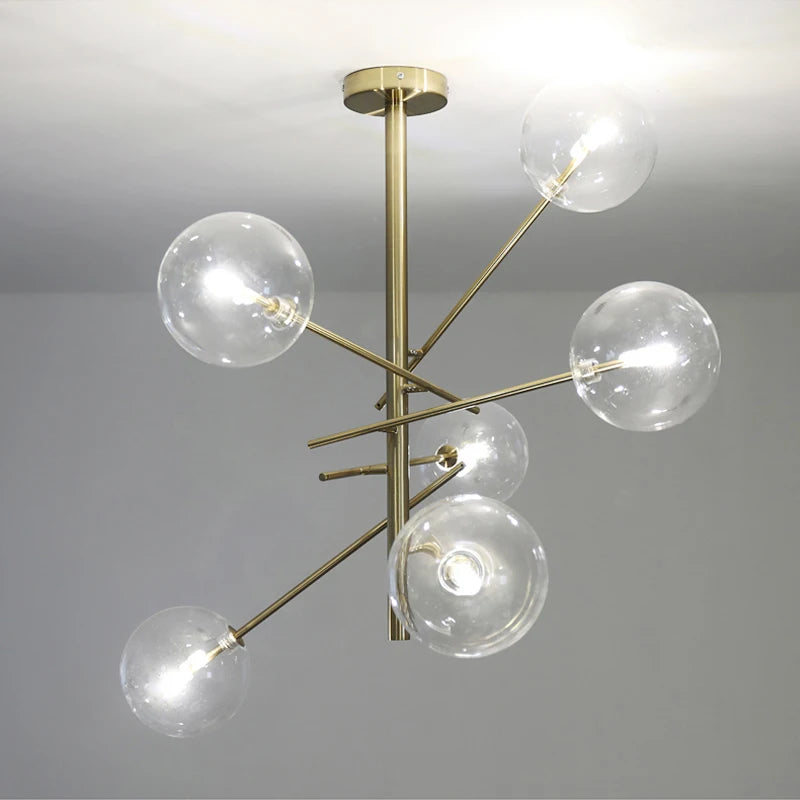 lustre winfordo globe led suspendu avec bulles de verre pour décoration