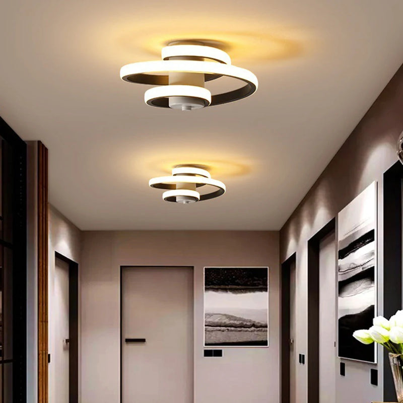 plafonnier led moderne en spirale pour un intérieur minimaliste