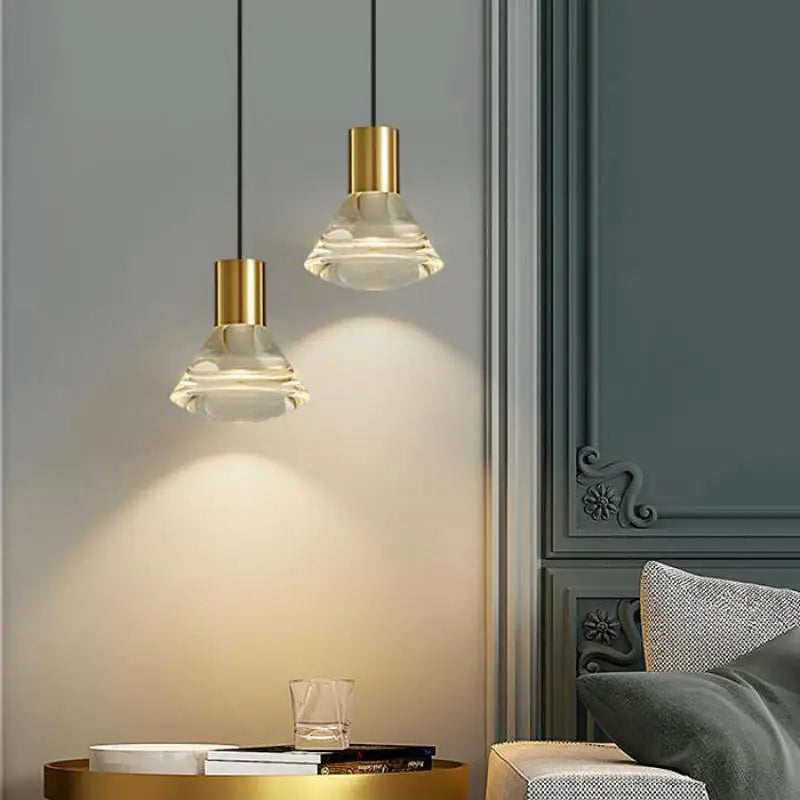 lustre en cuivre avec éclairage led moderne pour décoration intérieure