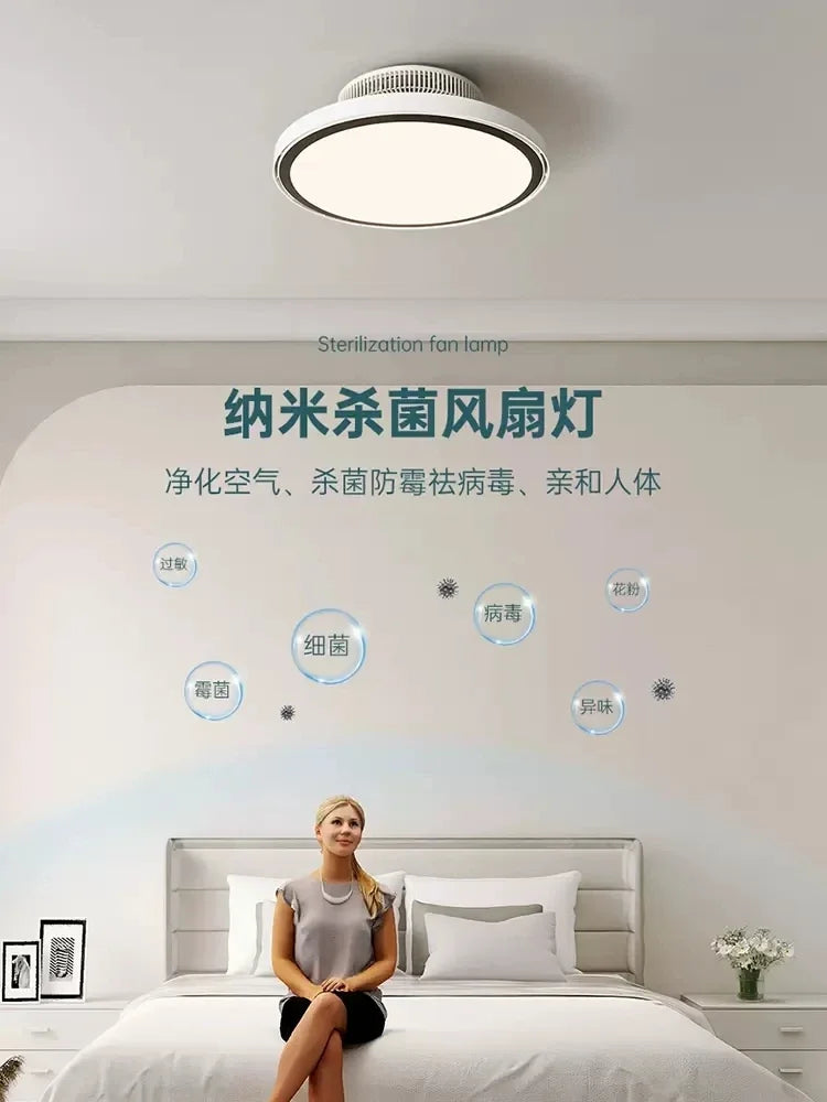 ventilateur de plafond moderne avec éclairage led réglable et stérilisation