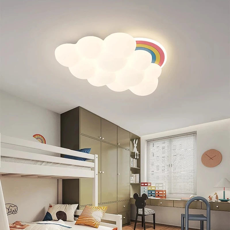 plafonnier nuage arc-en-ciel à led pour chambre d'enfant