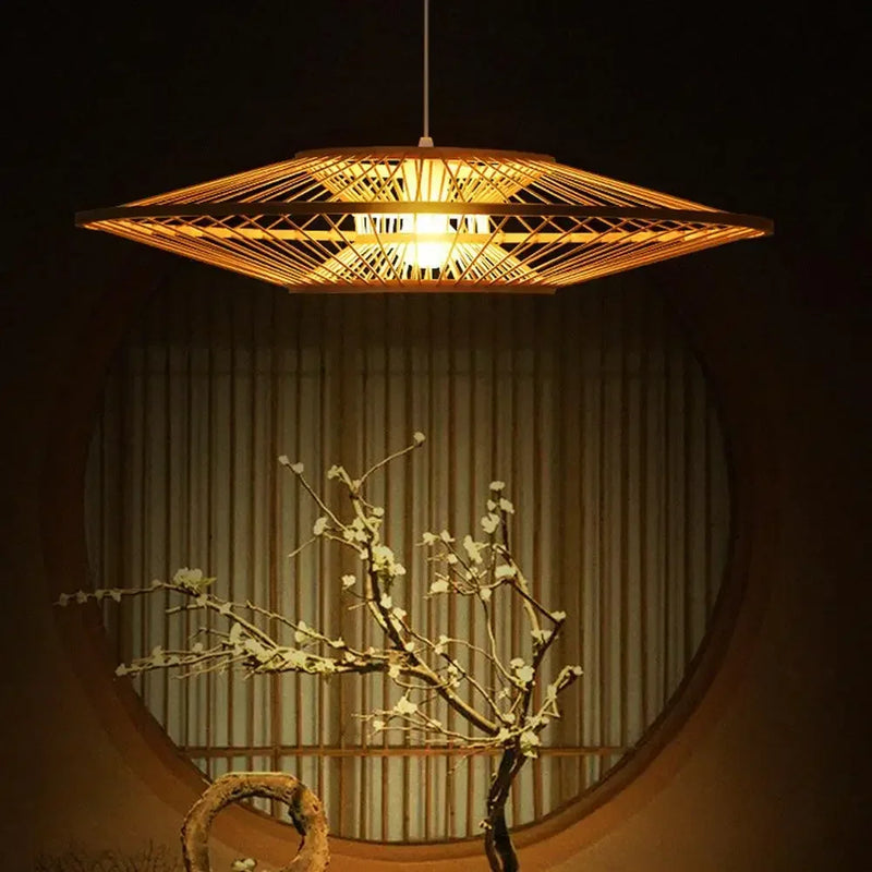 lustre rétro artistique en bambou style chinois pour décoration