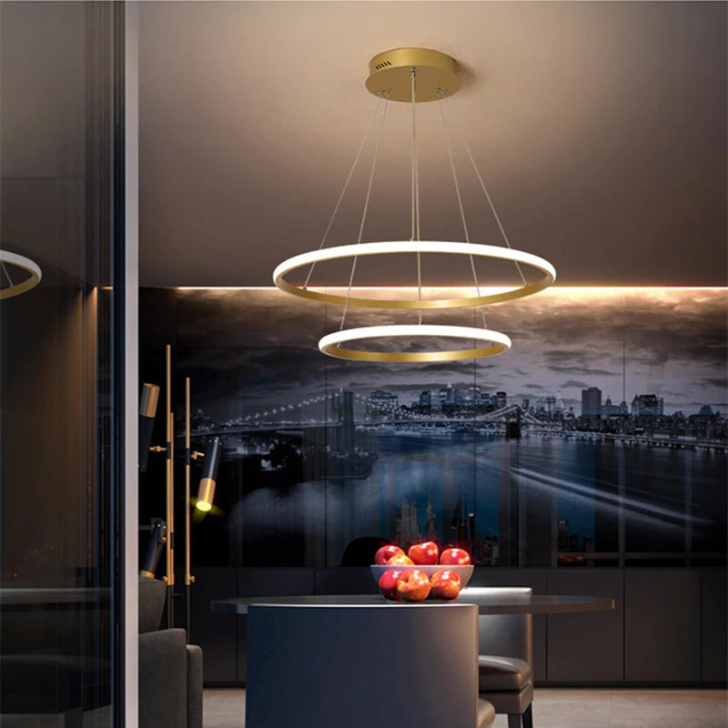 lustre moderne design cercle suspendu pour intérieur élégant