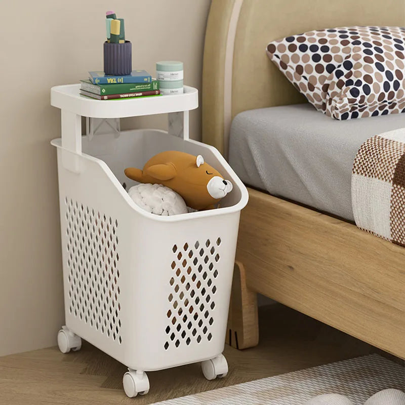 panier de rangement pour linge sale avec roulettes pratiques