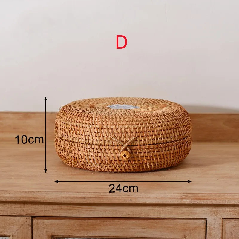 panier de rangement en rotin pour aliments et thé