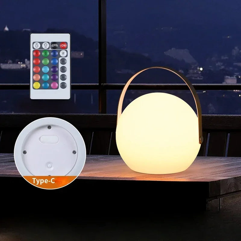 lampe portable rechargeable avec 16 couleurs à distance