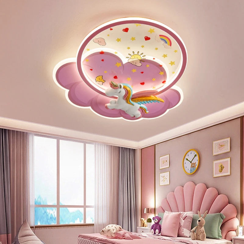 plafonnier licorne créatif pour décoration de chambre enfant