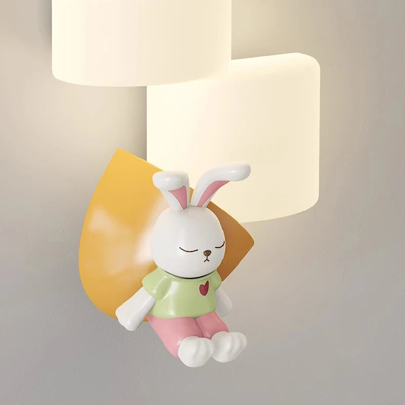 applique murale led en forme de lapin panda pour enfant