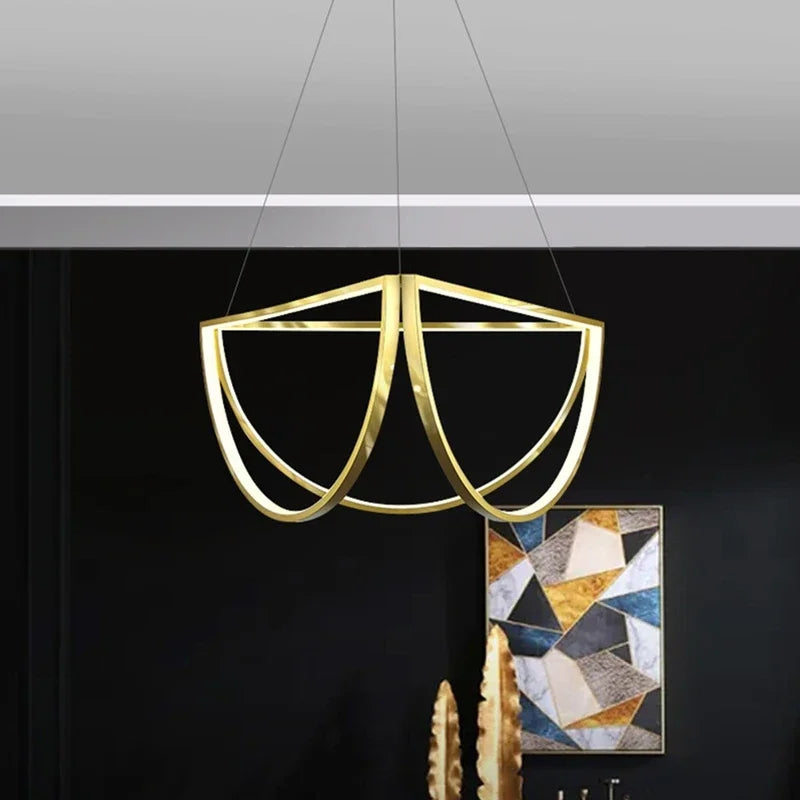 lustre nordique en acier inoxydable pour intérieur moderne