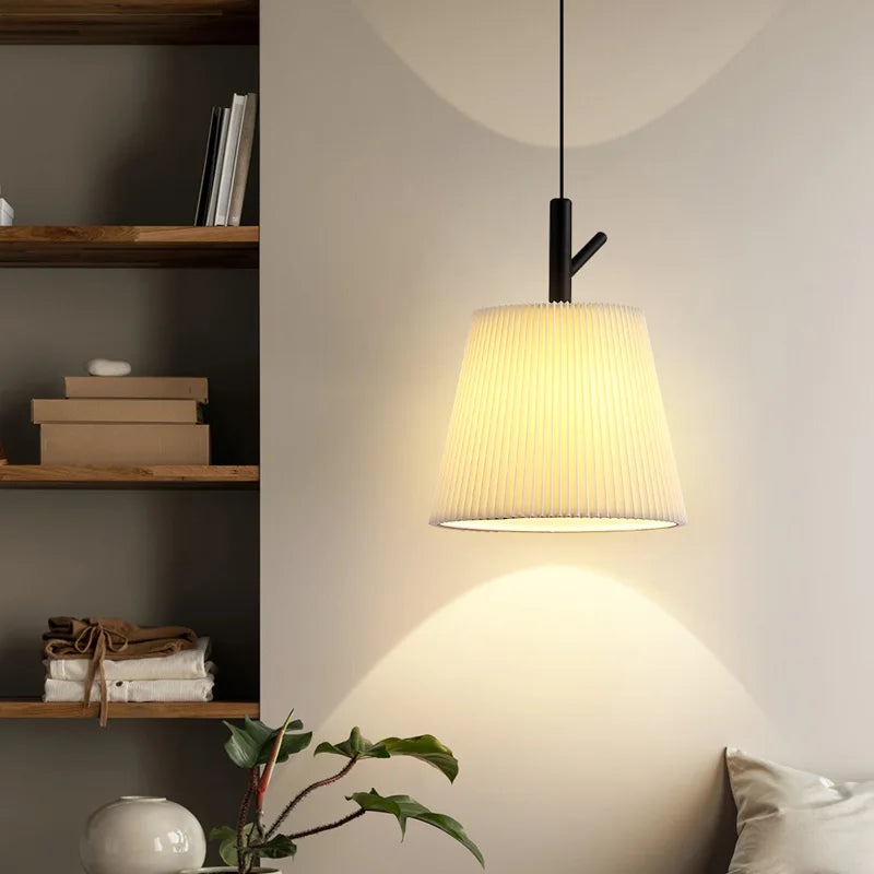 lustre en tissu plissé pour décoration intérieure moderne