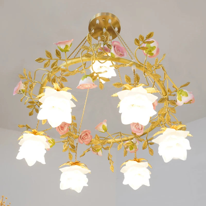 lustre pastoral français en céramique design luminaires suspendus