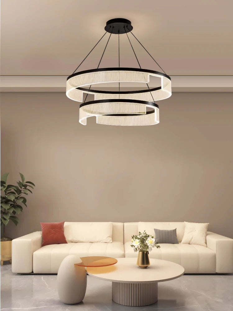 Circular Acrylic Living Room Pendant Light, Pendant Lamp Chandelier, Hanging Light Fittings, Hanging Light Pendant Lamp