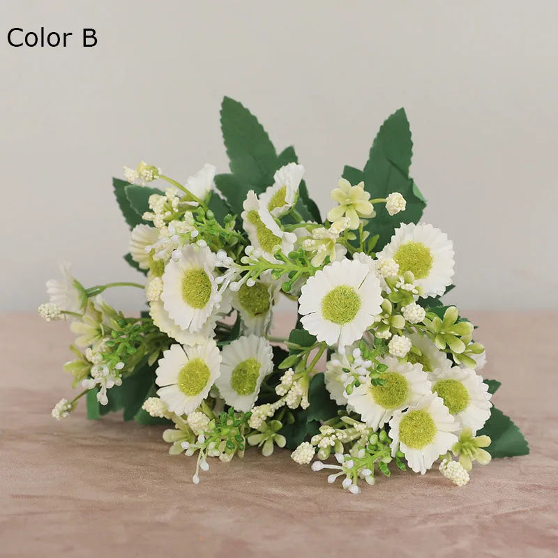 six fleurs artificielles chrysanthème pour décoration de mariage