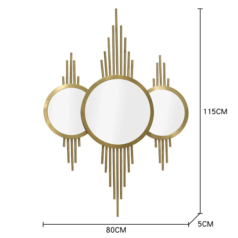 décoration murale en métal style nordique miroir de luxe en fer forgé