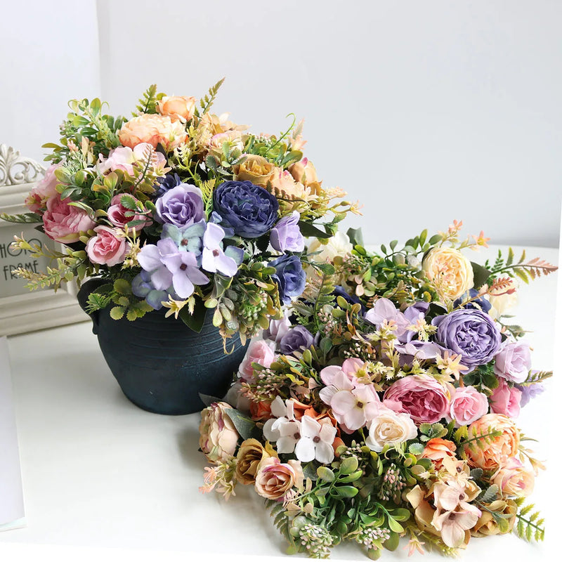 bouquet de fleurs artificielles pour décoration mariage et événements