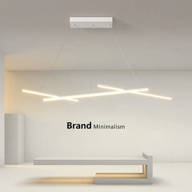 suspension led moderne minimaliste en fer art ligne