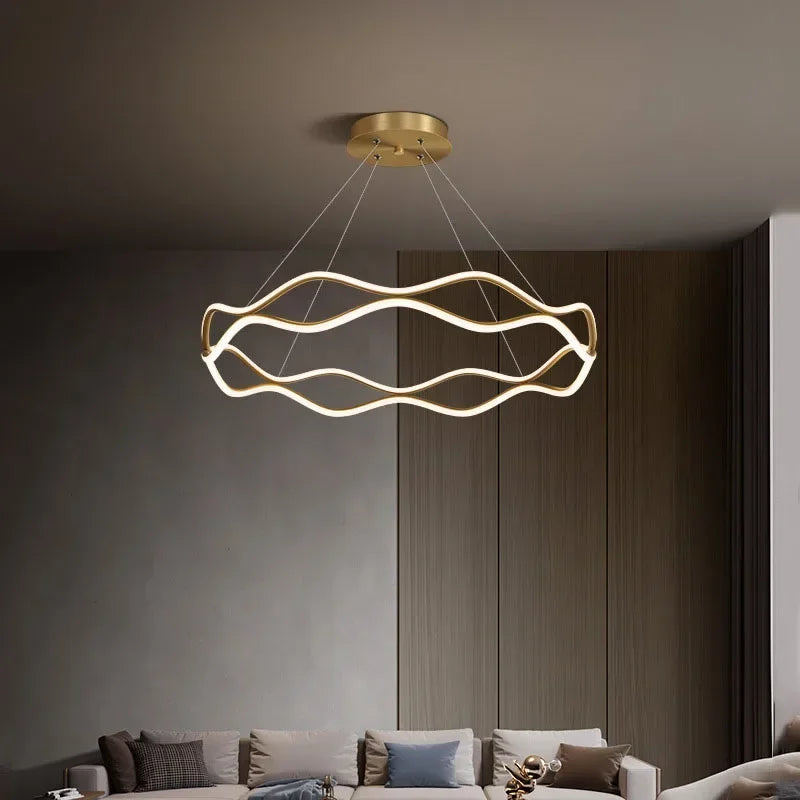 suspension moderne à led pour décoration intérieure élégante et luxueuse