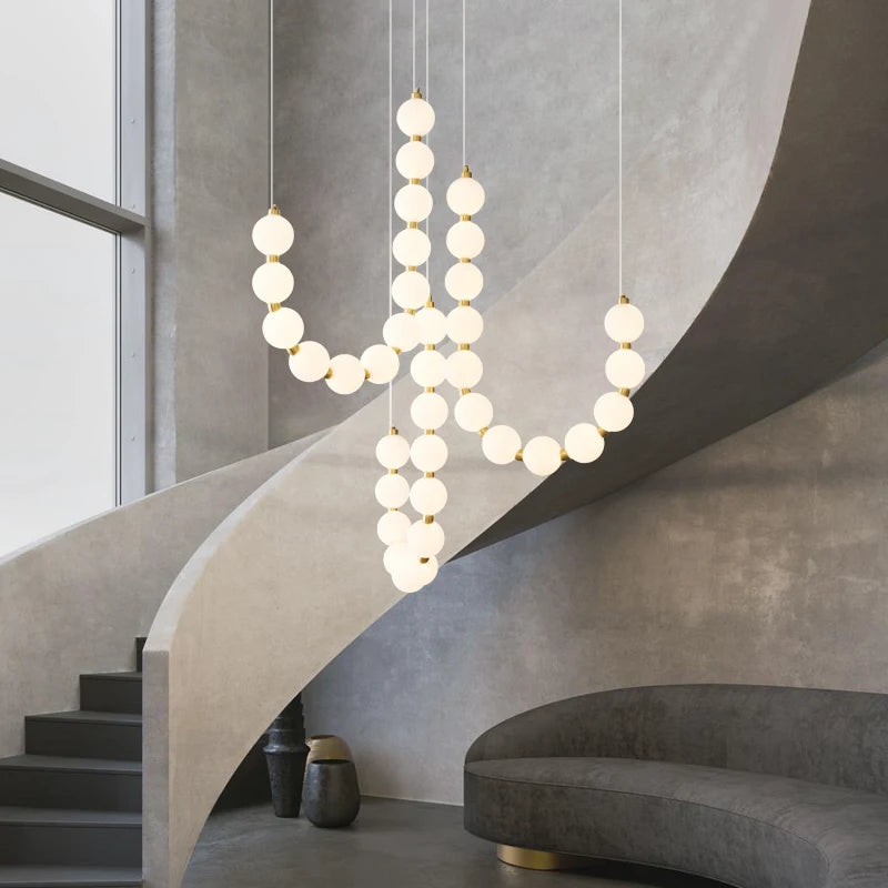 lustre français moderne en cuivre design bar lumière mode duplex simple