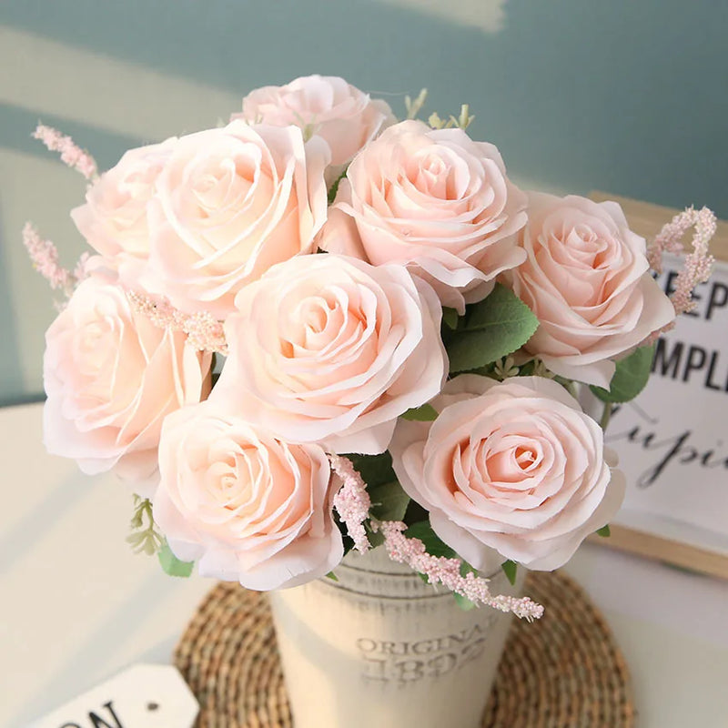 bouquet de roses artificielles pour mariage et décoration intérieure