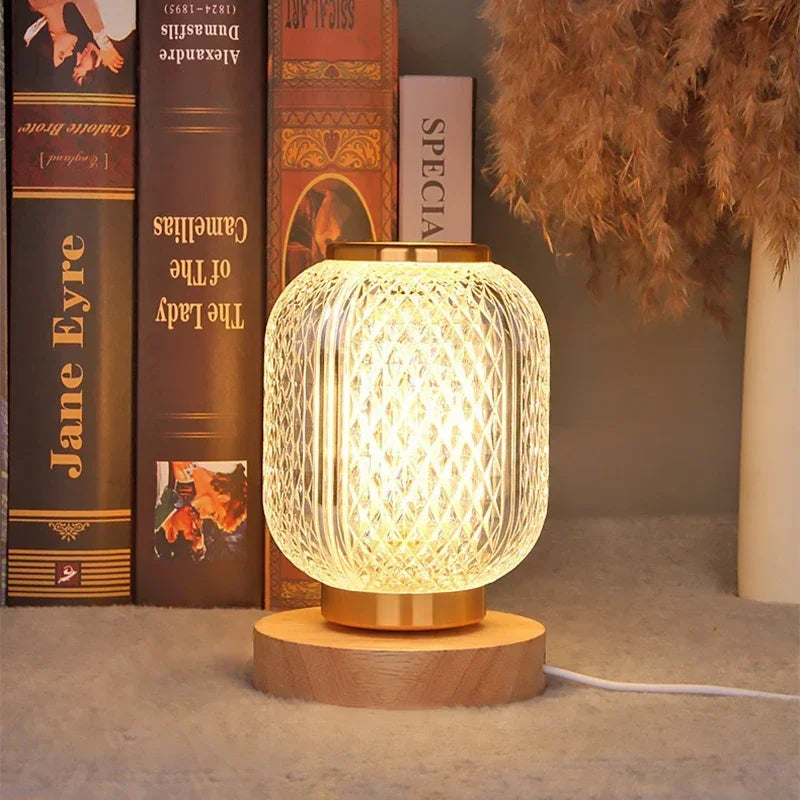 lampe à poser en cristal led rechargeable pour décoration intérieure