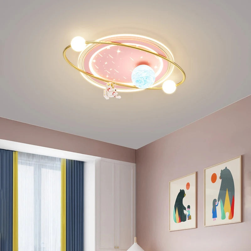 plafonnier enfant design astronaute lampe led créative moderne