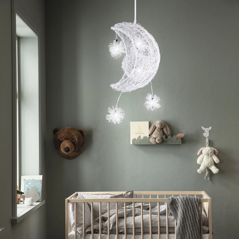 lustre led romantique moderne en forme de lune et étoile