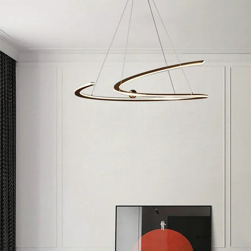 lustre moderne led anneaux pour décoration intérieure