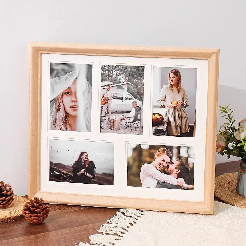 présentoir en bois massif pour cadres photo mariage décoratif