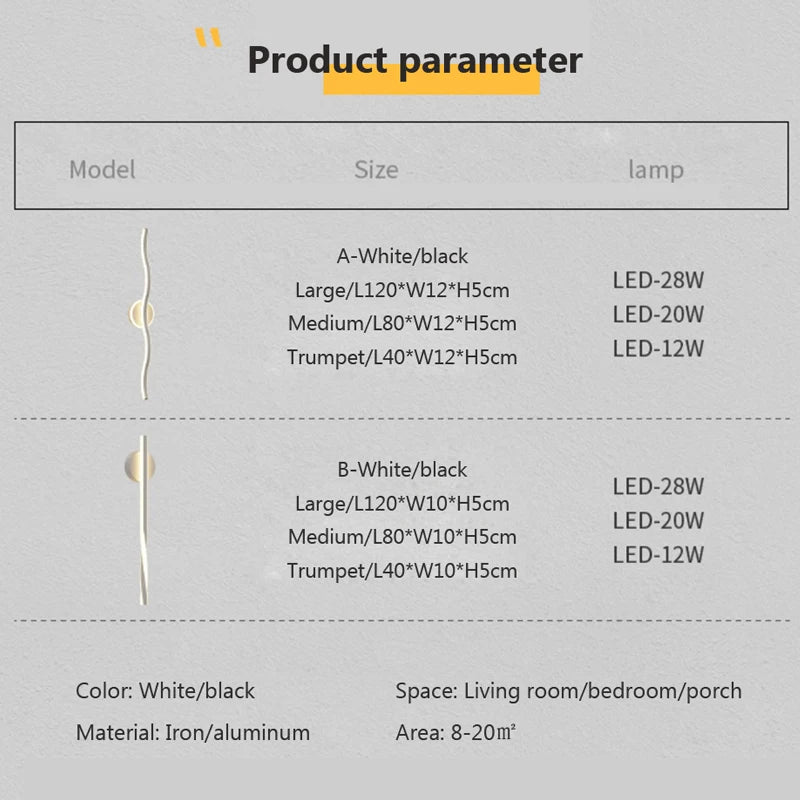 applique murale led minimaliste pour éclairage intérieur moderne