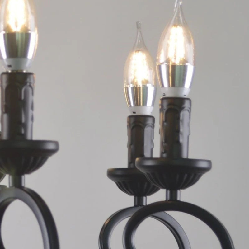 lustre rétro européen créatif en fer pour décoration intérieure