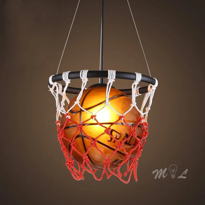 suspension en acrylique avec design panier de basket-ball