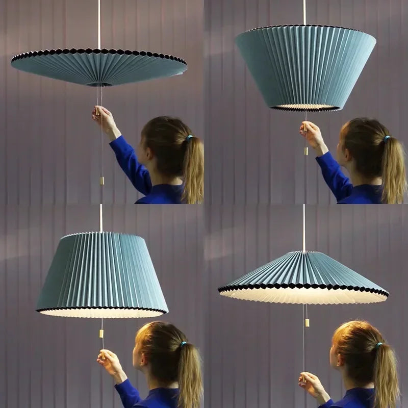 Deformed Umbrella Chandeliers Fabric Pendant Lamp Ceiling Suspension Luminaire Hanging Light for Living Dining Room