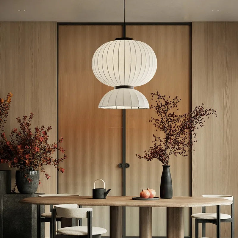 lustre led en soie style minimaliste nordique wabi sabi