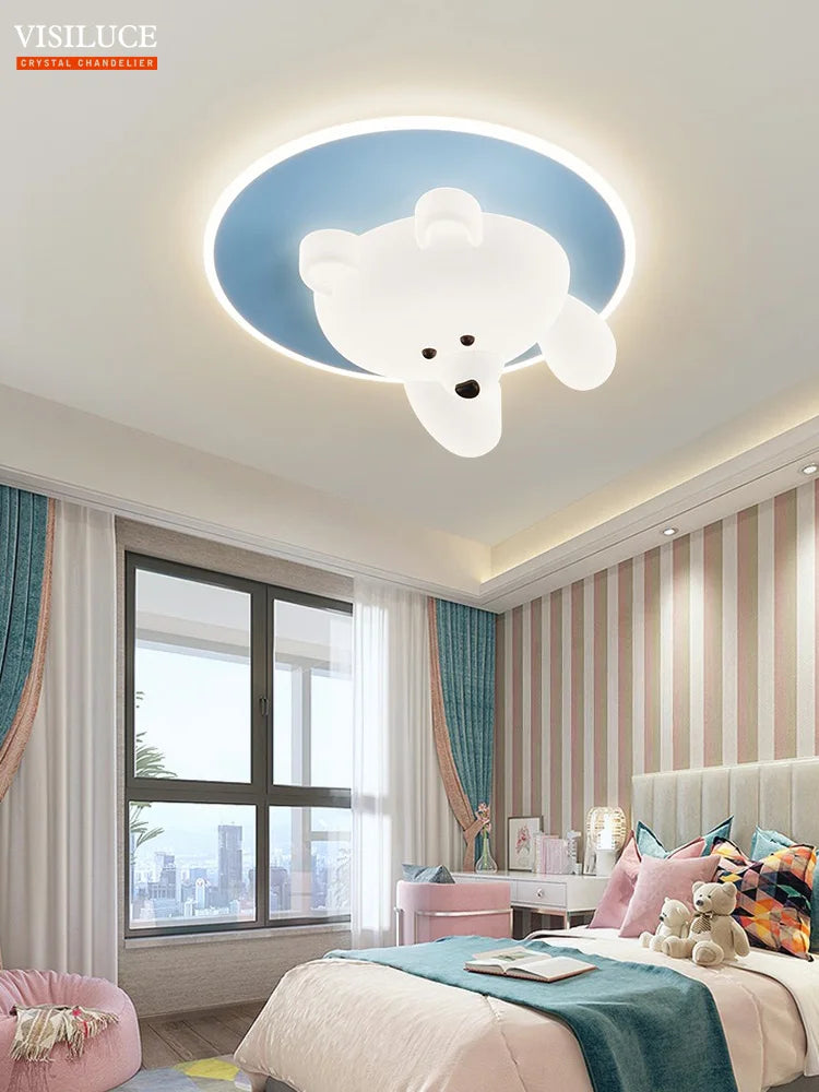 plafonnier led ours mignon pour chambre enfant