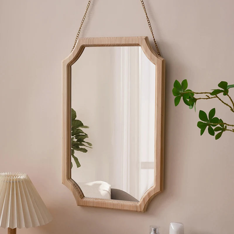 miroir vintage en bois massif pour maquillage étanche et antirouille