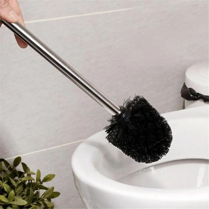 brosse de toilette en plastique avec manche inox et poils souples