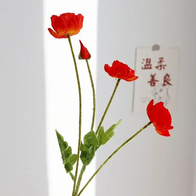 fleurs artificielles coquelicots pour mariage et décoration intérieure