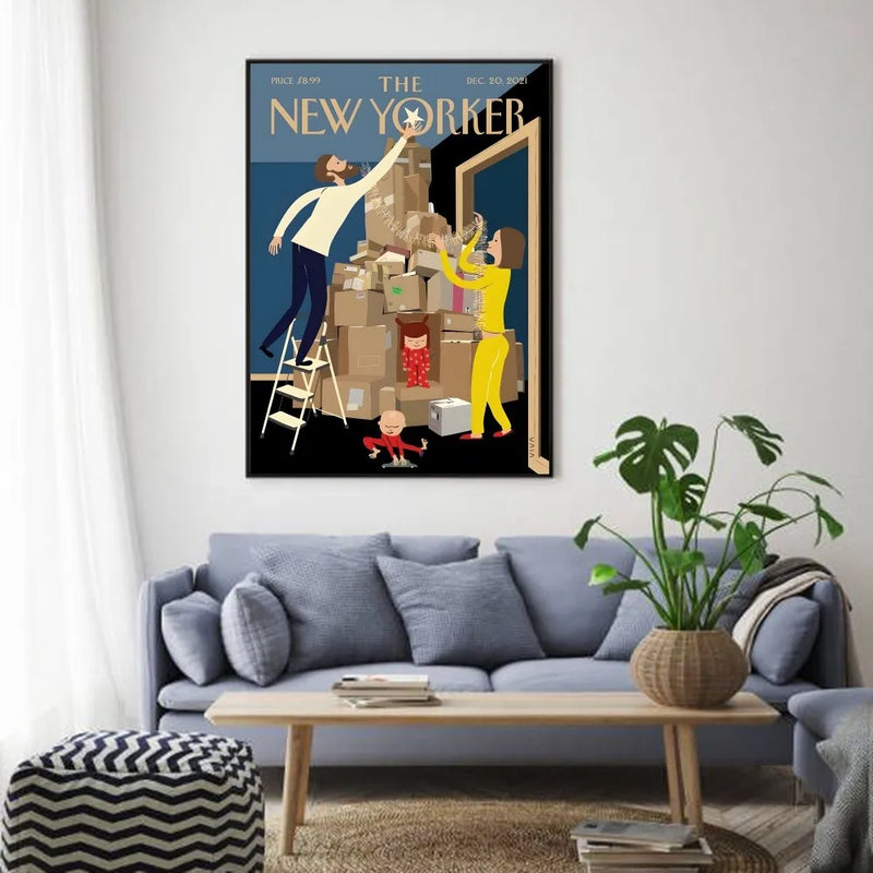 affiche new yorker autocollant étanche décoration esthétique mural