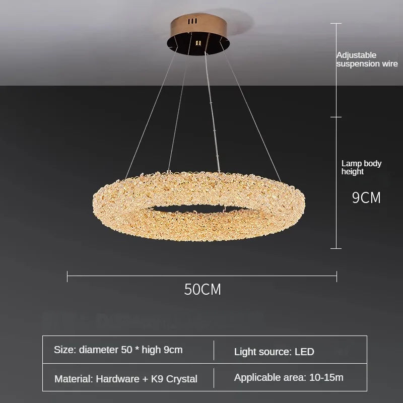 lustre en cristal k9 design élégant pour éclairage moderne