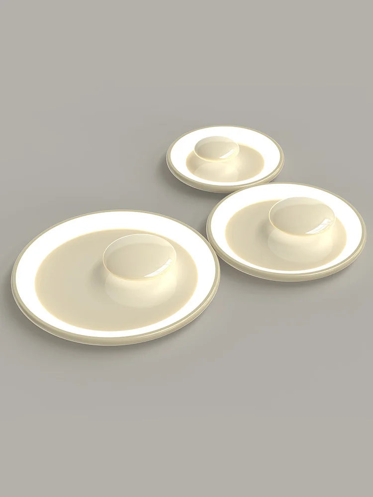 plafonnier led rond style crème variable avec télécommande