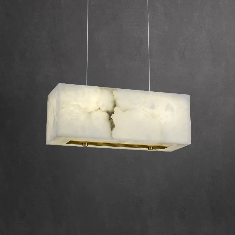 lustre minimaliste en marbre et cuivre pour espaces modernes