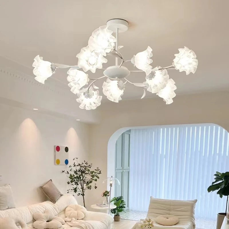 lustre moderne en forme de fleur pour décoration intérieure élégante